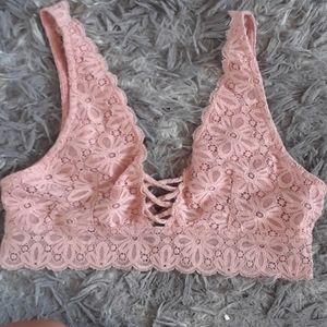 Pink laced bralette
